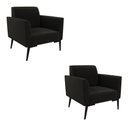 Ver imagem 6 de Kit 2 Poltronas Pés Villach Marisa Suede Preto D03 - D'Rossi