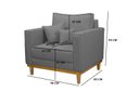 Ver imagem 4 de Kit 2 Poltronas Beny - Linho Grafite