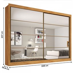 Guarda Roupa Sevilha 2 Portas com Espelho Mdf - Mademarcs - 4