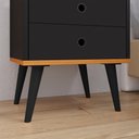 Ver imagem 4 de Mesa de Cabeceira Retrô Mesinha Pequena Gaveta Nicho Decoração Canto Quarto -preto/cinamomo- Rpm