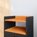 Ver imagem 3 de Mesa de Cabeceira Retrô Mesinha Pequena Gaveta Nicho Decoração Canto Quarto -preto/cinamomo- Rpm