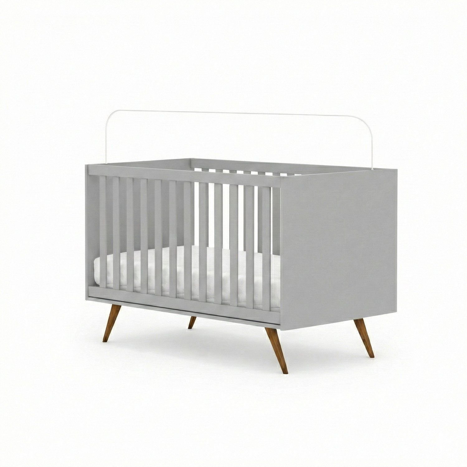Berço Ayla mini cama 3 em 1 cinza