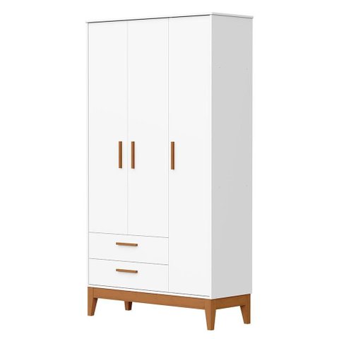 Guarda Roupa Infantil Flip 3 Portas e 2 Gavetas Branco Fosco - Reller Móveis