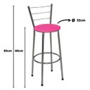 Ver imagem 7 de Kit 2 Banquetas Média Cromada Com Encosto Assento Rosa