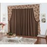Cortina Floripa Estampada 2,00m x 1,80 - Tabaco - 1