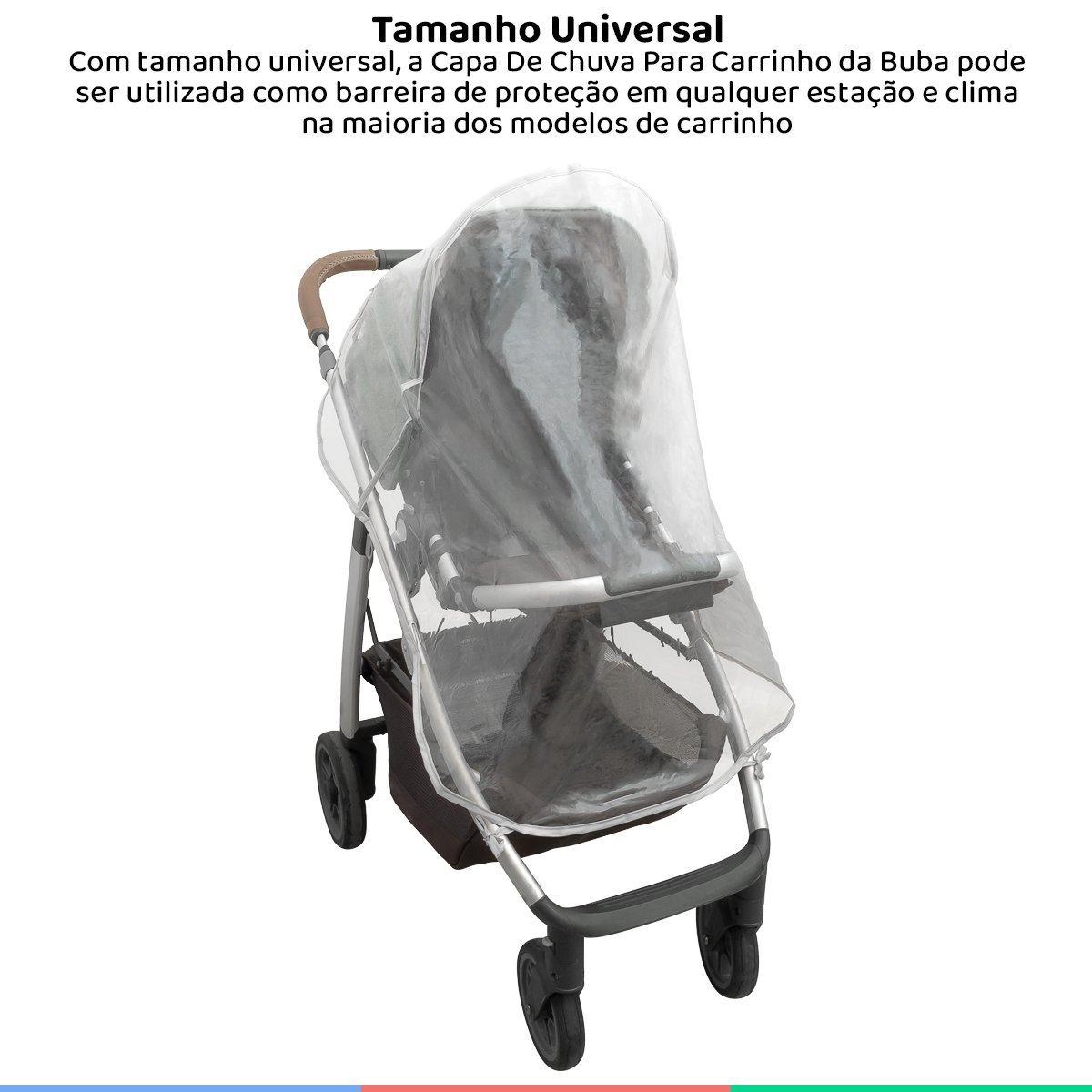 Capa De Chuva Protetora Para Carrinho De Bebê Universal Compacta Buba - 2