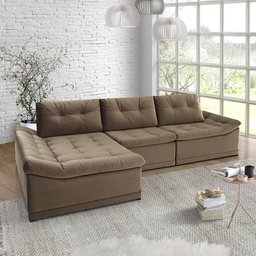 Sofá Milos Chaise e 4 Lugares 3,25m  - 1
