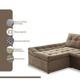 Sofá Milos Chaise e 4 Lugares 3,25m  - 4