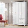 Guarda Roupa Solteiro 4 Portas 9524 Branco Moval - 8
