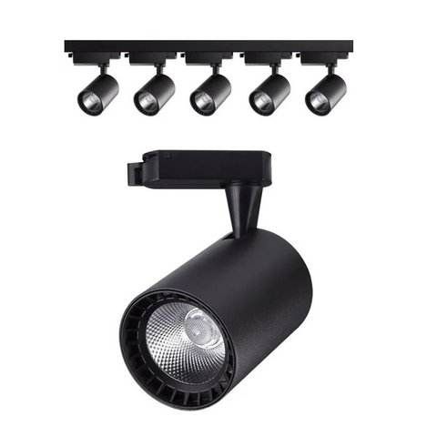 Trilho Eletrificado 4m + 8 Spot Led 20w 3000k Bivolt Preto