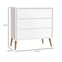 Ver imagem 6 de Quarto de Bebê 2 Portas e Cômoda Gaveteiro Theo Branco Pés Madeira Natural com Colchão Gazin – Relle
