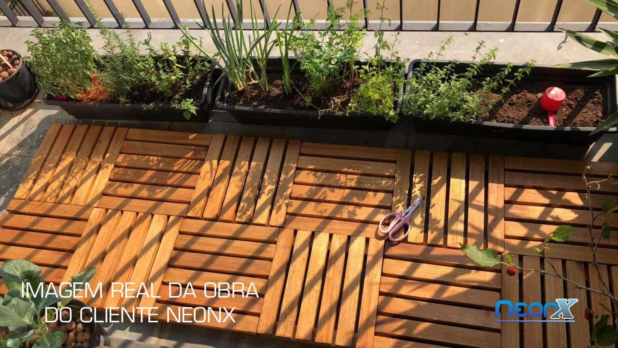 Deck De Madeira Modular 57x60 cm NeonX Com Pintura Amarelo - 6