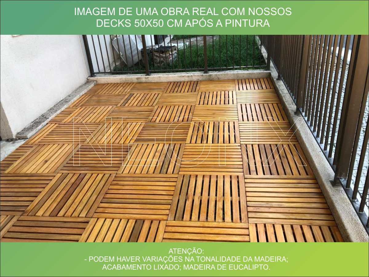 Deck De Madeira Modular 57x60 cm NeonX Com Pintura Amarelo - 4
