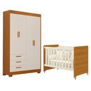 Ver imagem 1 de Jogo de Quarto Infantil Guarda Roupa Zaki e Berço Evolution Areia Fosco/savana - Reller Móveis