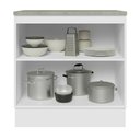 Ver imagem 4 de Balcão de Cozinha 80 cm 2 Portas Branco/Cinza Lux Madesa