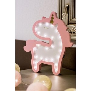 Unicórnio Baby luminoso mdf luminária led rosa super fofo