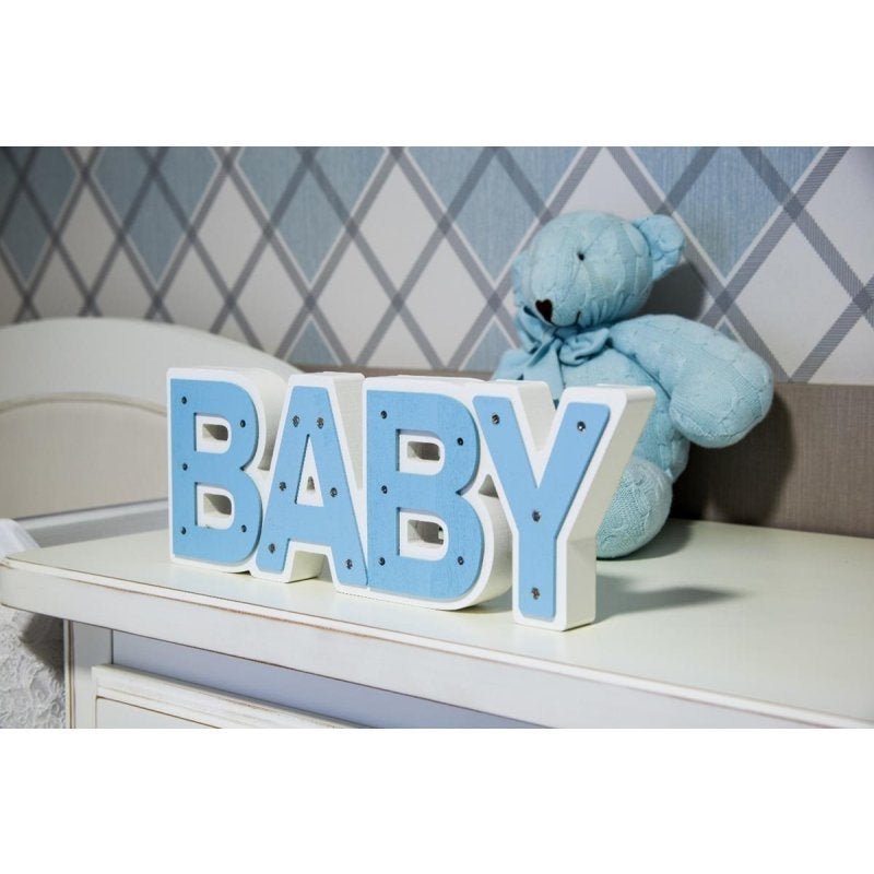 BABY Luminoso azul bebê mdf luminária led quarto de menino luxo - 4