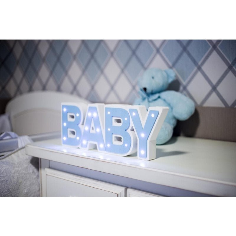 BABY Luminoso azul bebê mdf luminária led quarto de menino luxo - 3