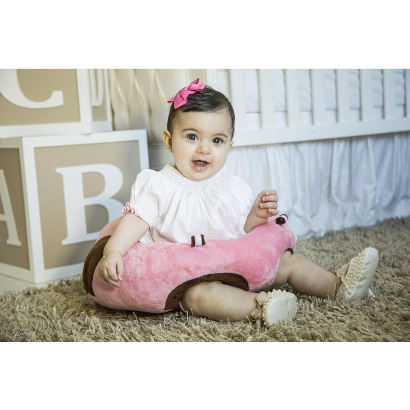 Sofá almofada senta bebê poltrona pelúcia rosa - 2