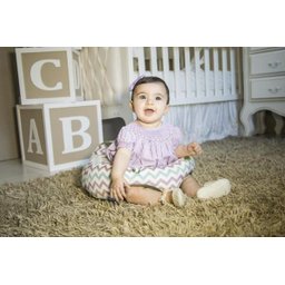 Sofá Almofada Senta Bebê Poltrona Pelúcia Chevron Baby - 2