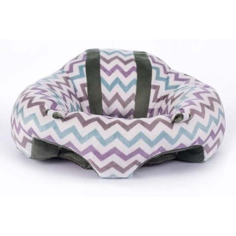 Sofá Almofada Senta Bebê Poltrona Pelúcia Chevron Baby