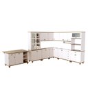 Ver imagem 2 de Cozinha Completa Modulada 9 Peças com Ilha Joy Branco/Off White/Nogueira