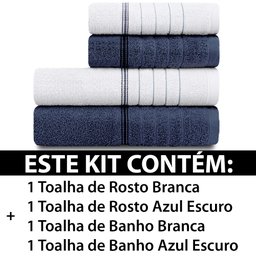 Toalhas de Banho e Rosto Karsten 100% Algodão com 4 Peças Bressan - 3