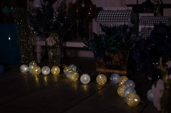 Cordão de Luz Natal Silverblue - Ornamentação Árvores Decoração Festa e Mesa 20 LEDs - Bivolt - 5
