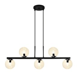 Pendente Jabuti Up Preto com Globos Âmbares para 5 Lâmpadas G9 - 1
