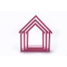 Kit com 3 nichos casinha decorativos MDF casinha trio cor Rosa - 2
