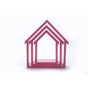 Ver imagem 2 de Kit com 3 nichos casinha decorativos MDF casinha trio cor Rosa
