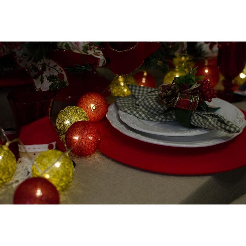 Cordão de Luz Natal Redgold - Ornamentação Árvores Decoração Festa e Mesa 20 LEDs - Pilhas - 6
