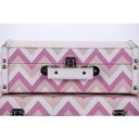 Ver imagem 3 de Conjunto de malas organizadoras decorativas maleta vintage chevron rosa