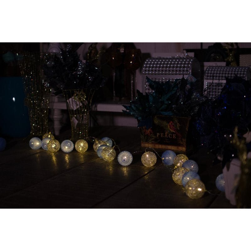 Cordão de Luz Natal Silverblue - Ornamentação Árvores Decoração Festa e Mesa 20 LEDs - Pilhas - 5