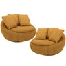 Kit 02 Poltronas Giratórias para Sala de Estar Kira M03 Bouclê Mostarda - Lyam Decor - 1