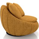 Ver imagem 7 de Kit 02 Poltronas Giratórias para Sala de Estar Kira M03 Bouclê Mostarda - Lyam Decor