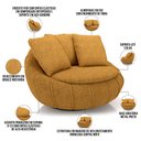 Ver imagem 4 de Kit 02 Poltronas Giratórias para Sala de Estar Kira M03 Bouclê Mostarda - Lyam Decor