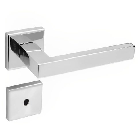 Conjunto de Fechadura 455 em Inox para Banheiro St255 Roseta 333 de Inox Polido - 43108039-1 - La Fo