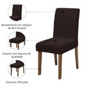 Ver imagem 3 de Conjunto com 2 Cadeiras Estofada Sala de Jantar Trieste Siena Cedro / Marrom Dobuê Cedro