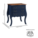 Ver imagem 4 de Cômoda Bombê Samara com 3 Gavetas - Azul Bic com Tampo Imbuia Glazer