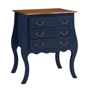 Ver imagem 2 de Cômoda Bombê Samara com 3 Gavetas - Azul Bic com Tampo Imbuia Glazer