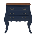 Ver imagem 3 de Cômoda Bombê Samara com 3 Gavetas - Azul Bic com Tampo Imbuia Glazer