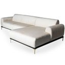 Ver imagem 1 de Sofá Molino 5 Lugares 300cm Chaise Esquerdo Pés Gold Veludo Creme - Nexta Casa