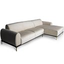 Ver imagem 3 de Sofá Molino 5 Lugares 300cm Chaise Esquerdo Pés Gold Veludo Creme - Nexta Casa