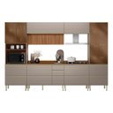Ver imagem 2 de Cozinha Completa Modulada 330cm x 218,5cm Aéreo Rpd Pnl e Crt 6 Peças Proença Bege/Nogueira/Nude Prime