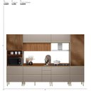 Ver imagem 3 de Cozinha Completa Modulada 330cm x 218,5cm Aéreo Rpd Pnl e Crt 6 Peças Proença Bege/Nogueira/Nude Prime