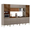 Ver imagem 5 de Cozinha Completa Modulada 330cm x 218,5cm Aéreo Rpd Pnl e Crt 6 Peças Proença Bege/Nogueira/Nude Prime