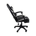 Ver imagem 3 de Cadeira Gamer Stillus Ergonômica com Apoio para Os Pés - Preta / Branca + E-book