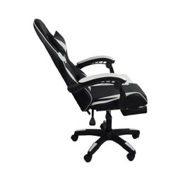Cadeira Gamer Stillus Ergonômica com Apoio para Os Pés - Preta / Branca - 7