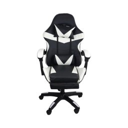 Cadeira Gamer Stillus Ergonômica com Apoio para Os Pés - Preta / Branca + E-book - 2